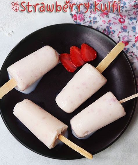 Strawberry Kulfi Recipe – Sharmis Passions