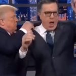 Trump posts AI video of himself attacking Stephen Colbert