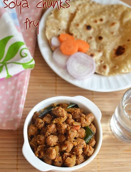 Soya Chunks Fry Recipe – Sharmis Passions