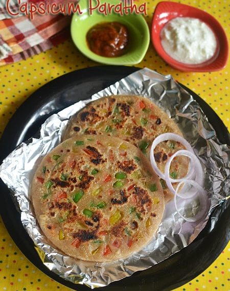 Capsicum Paratha Recipe- Sharmis Passions