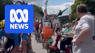 Pensioner veers into riders causing terrifying crash at Germany’s LVV Saarland Trofeo