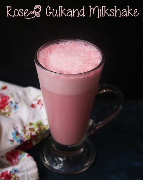Gulkand Milkshake Recipe – Sharmis Passions