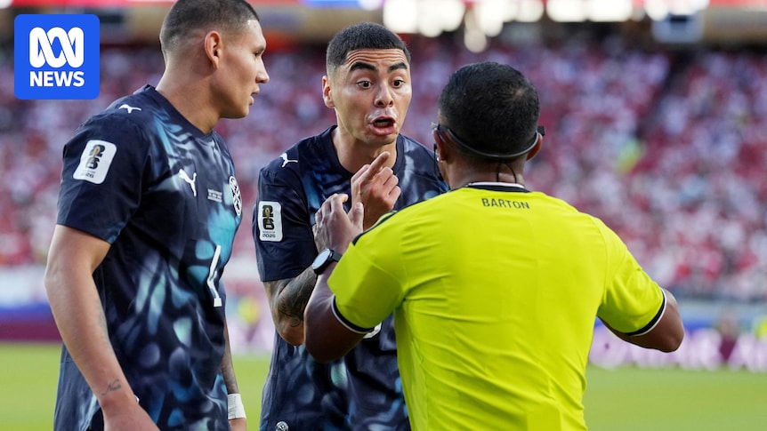 New World Cup laws get work out as Paraguay’s Miguel Almirón sent off for covering mouth
