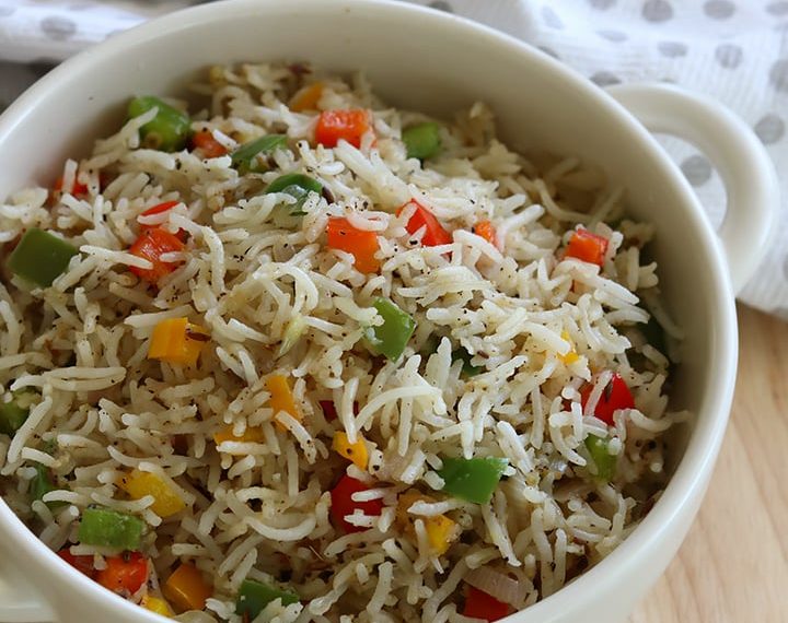 Capsicum Rice Recipe | Capsicum Pulao Recipe