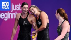 Meg Harris wins individual 100m gold at Commonwealth&hellip;