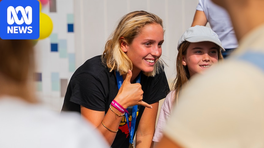 Thirteen-year-old surfer Leihani Zoric breaks record as first Indigenous world champ
