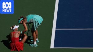 Mirra Andreeva helps injured Anastasia Potapova at US&hellip;