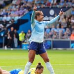 Mary Fowler scores in Manchester City’s opening WSL win over Birmingham City