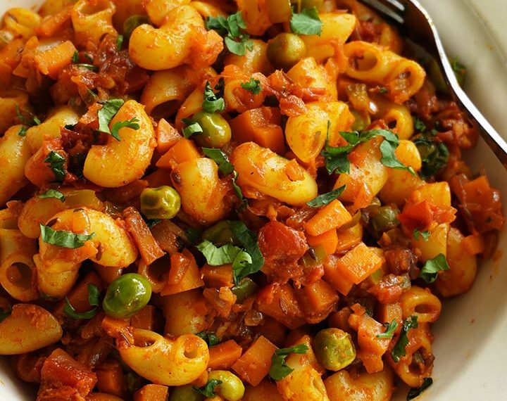Masala Macaroni Recipe (Desi Pasta)